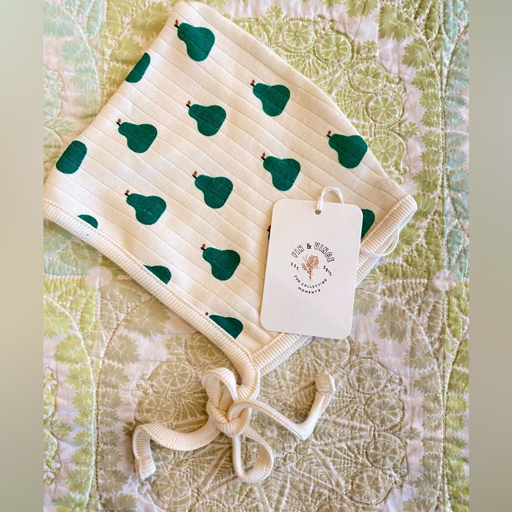 Fin & Vince 🐴🤎 Baby pixie tie bonnet pear 12-18 months - Picture 4 of 13